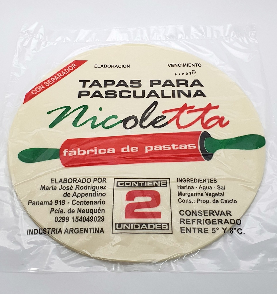 Tapa Pascualina (Semi Hojaldre)
